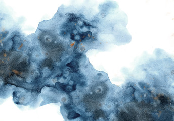 Abstract watercolor background for graphic design, hand painted on paper