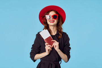 portrait of young woman in red hat
