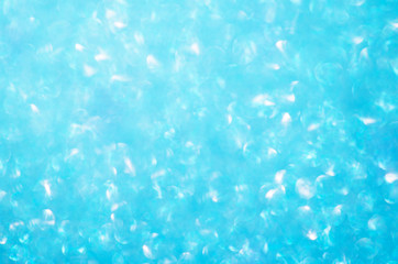 Blue glitter bokeh background. Festive concept. - Image