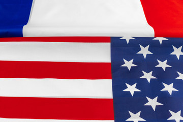United States of America flag and France  flag