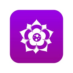 Flower icon digital purple for any design isolated on white vector illustration