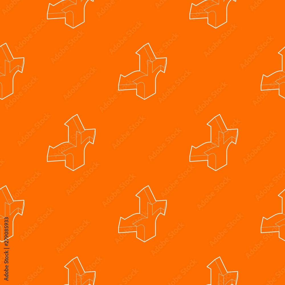 Poster three way direction arrow pattern vector orange for any web design best