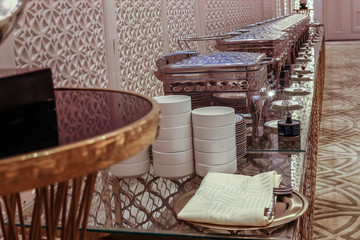 Obraz na płótnie Canvas arabic food in a party hall buffet
