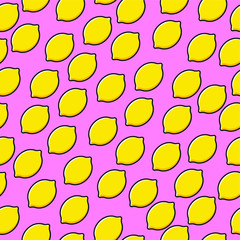 A seamless background with a lemon object