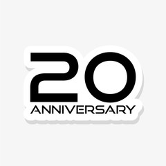 20 th anniversary numbers sticker
