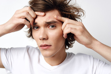 young man with headache