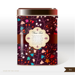 Vector box with place for your text.Tea, coffee, dry products