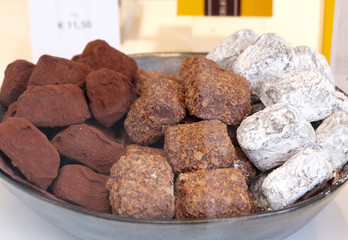 Belgian sweets in showcase