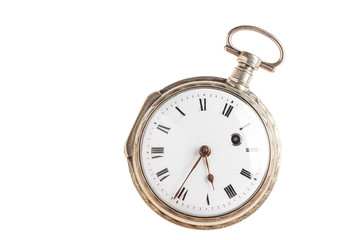 vintage pocket watch isolated on white background