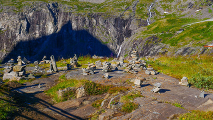 Stone stacks in mountains Norway