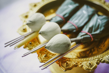 Scatter for monk Shaving the clerical head of Thailand