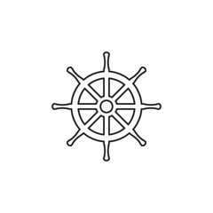 Obraz premium Ship steering icon template color editable. Rudder symbol vector sign isolated on white background. Simple logo vector illustration for graphic and web design.