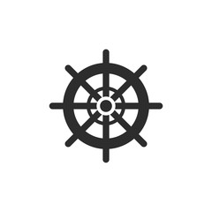 Obraz premium Ship steering icon template color editable. Rudder symbol vector sign isolated on white background. Simple logo vector illustration for graphic and web design.