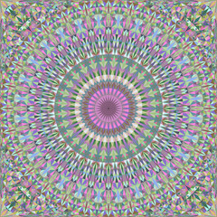 Colorful abstract repeating triangle mosaic kaleidoscope mandala pattern wallpaper - tribal vector background design