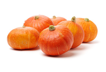 Orange pumpkin on white background 
