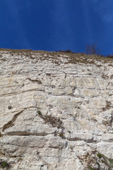 White chalk cliffs in South England at English chanel.