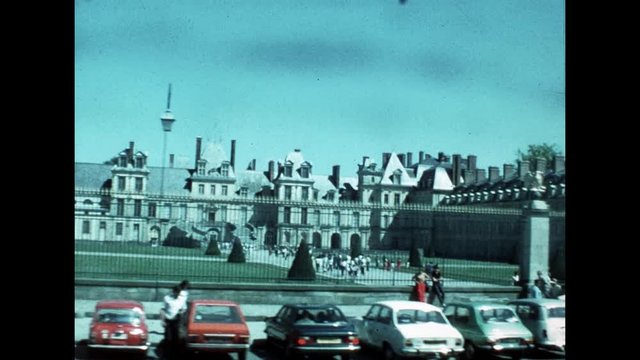 Paris 1970s. Versailles Palace. Vintage Old Film Home Movie