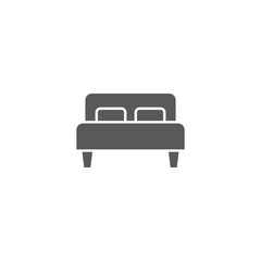 Single bed vector icon isolated on white background