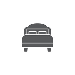 Single bed vector icon isolated on white background