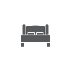 Single bed vector icon isolated on white background