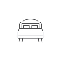 Single bed vector icon isolated on white background