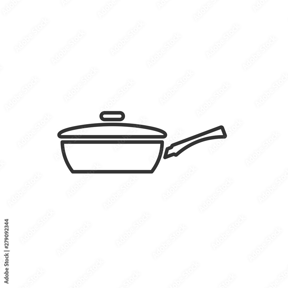 Poster cooking pan icon template color editable. kitchen tools symbol vector sign isolated on white backgro
