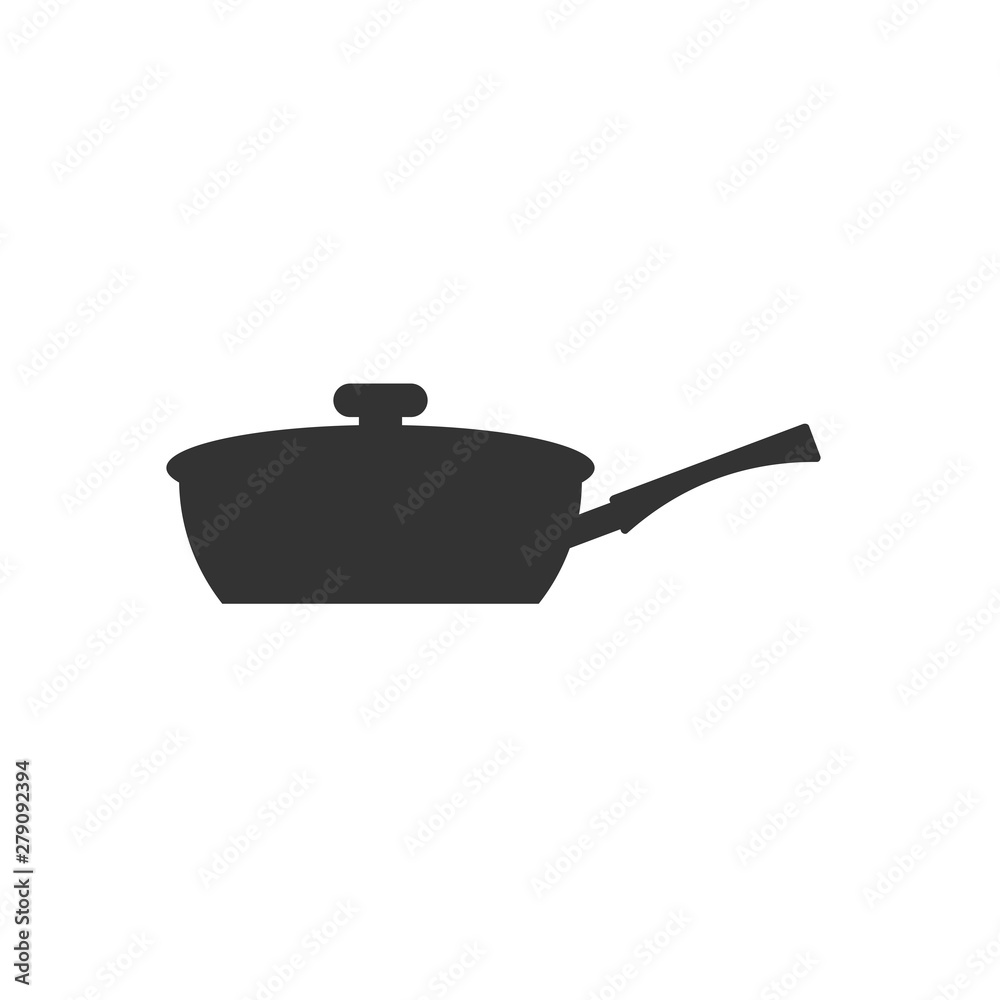 Poster cooking pan icon template color editable. kitchen tools symbol vector sign isolated on white backgro