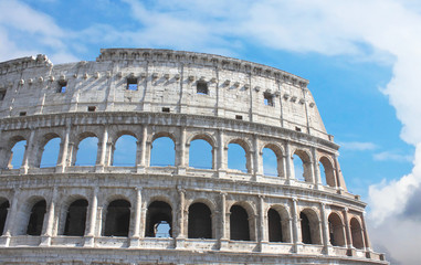 Colosseum in Rome - Flavian Amphitheatre closeup, Italy, Europe.