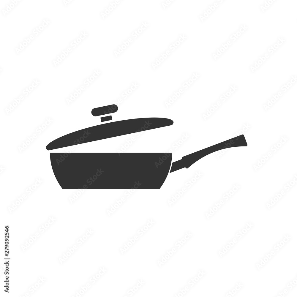Poster cooking pan icon template color editable. kitchen tools symbol vector sign isolated on white backgro