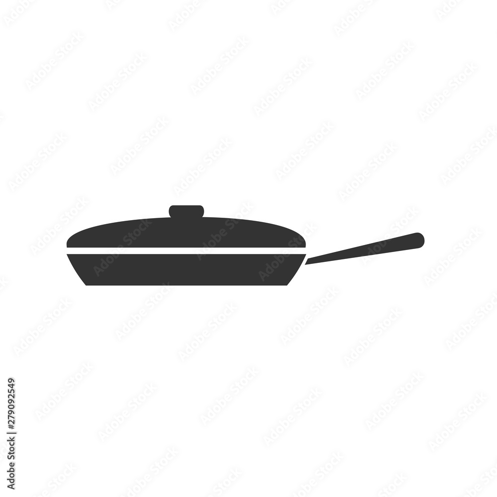 Poster cooking pan icon template color editable. kitchen tools symbol vector sign isolated on white backgro