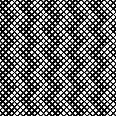 Geometrical seamless rounded square pattern background - black and white abstract vector design