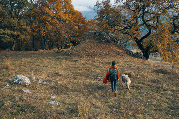 hiking in the forest