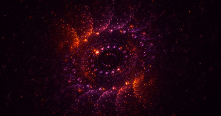 3D rendering abstract red fractal light background