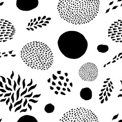 Abstract shapes doodle seamless repeat pattern. Vector illustration background. For print, textile, web, home decor, fashion, surface, graphic design