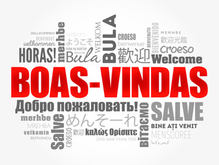 Fototapeta premium Boas-Vindas (Welcome in Brazilian Portuguese) word cloud in different languages