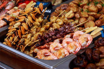 The seafood kebab