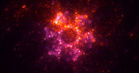 3D rendering abstract red fractal light background