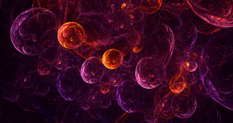 3D rendering abstract red fractal light background