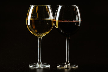 Wine glass on a dark background, studio shot