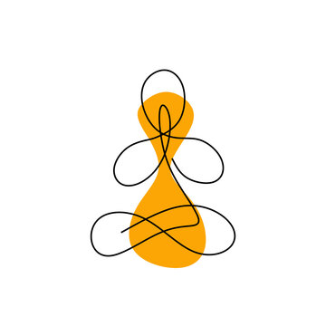 recommend clip art: Meditation one line drawing of namaste concept continuous minimalism design