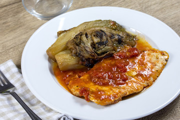 escalope de poulet et endives