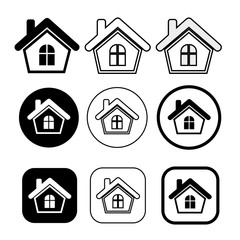 simple house symbol and home icon sign