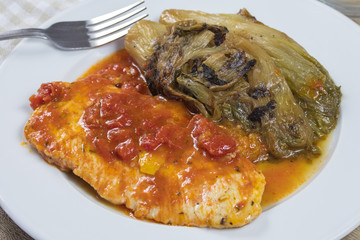 escalope de poulet et endives