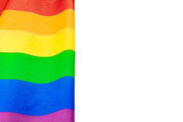 lgbt pride rainbow flag isolated on white