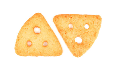 cheese crackers isolated on a white background