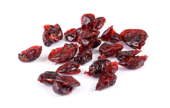 dried cranberries isolated on white background