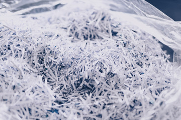 Fototapeta na wymiar bag of shredded documents