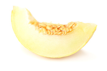 sliced melon isolated on white background. fresh melon