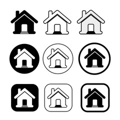 simple house symbol and home icon sign