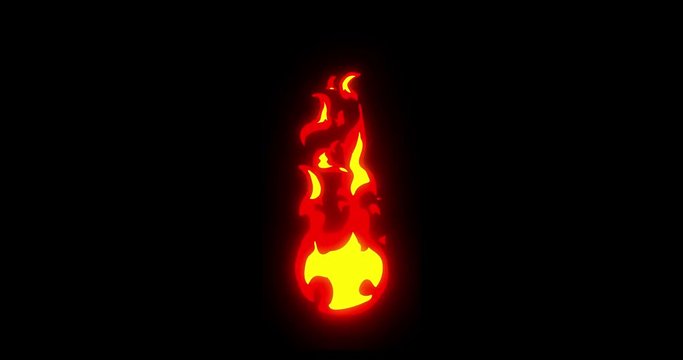 Cartoon Bonfire Torch Fire Animation. Small Torch, Link, Flambeau2D Animation Cartoon Fire 4k of Raging Flames